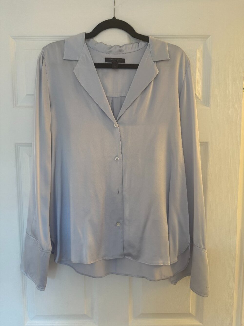 Banana Republic 100% Silk Blue Button-Down Blouse — Size L
